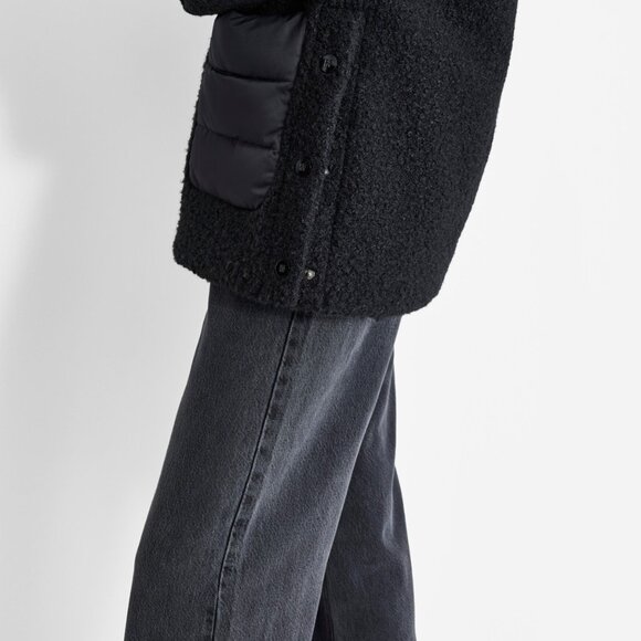 NWT DKNY Women's Faux-Shearling Contrast Stand-Collar Jacket XL - Picture 3 of 3